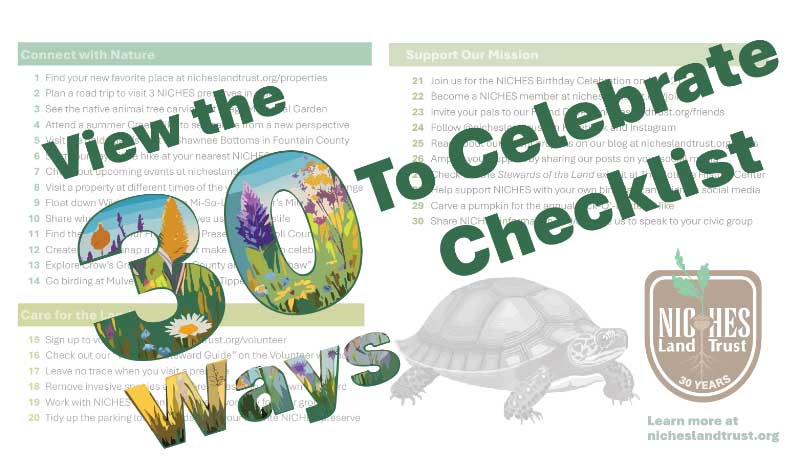 Click to view the checklist for 30 Ways to Celebrate and help ecosystems survive!